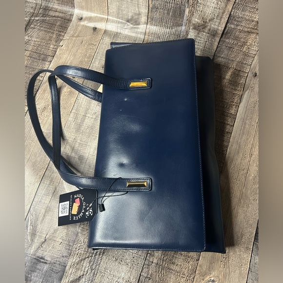Delvaux Vintage Blue navy leather handbag 1829 - Picture 6 of 15